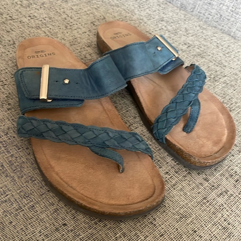 Earth Origins As Is Women’s Blue Leather Sandals size 11